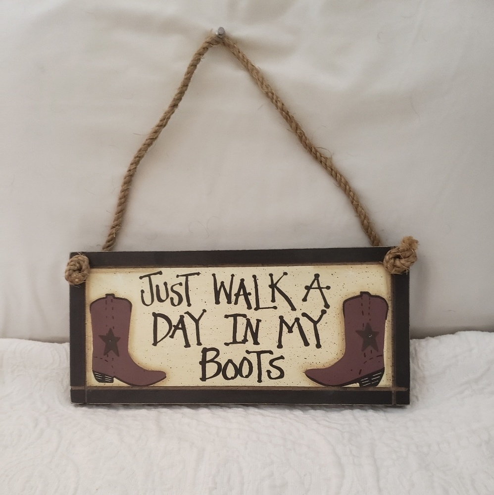 Wooden Sign on a Rope Rustic
